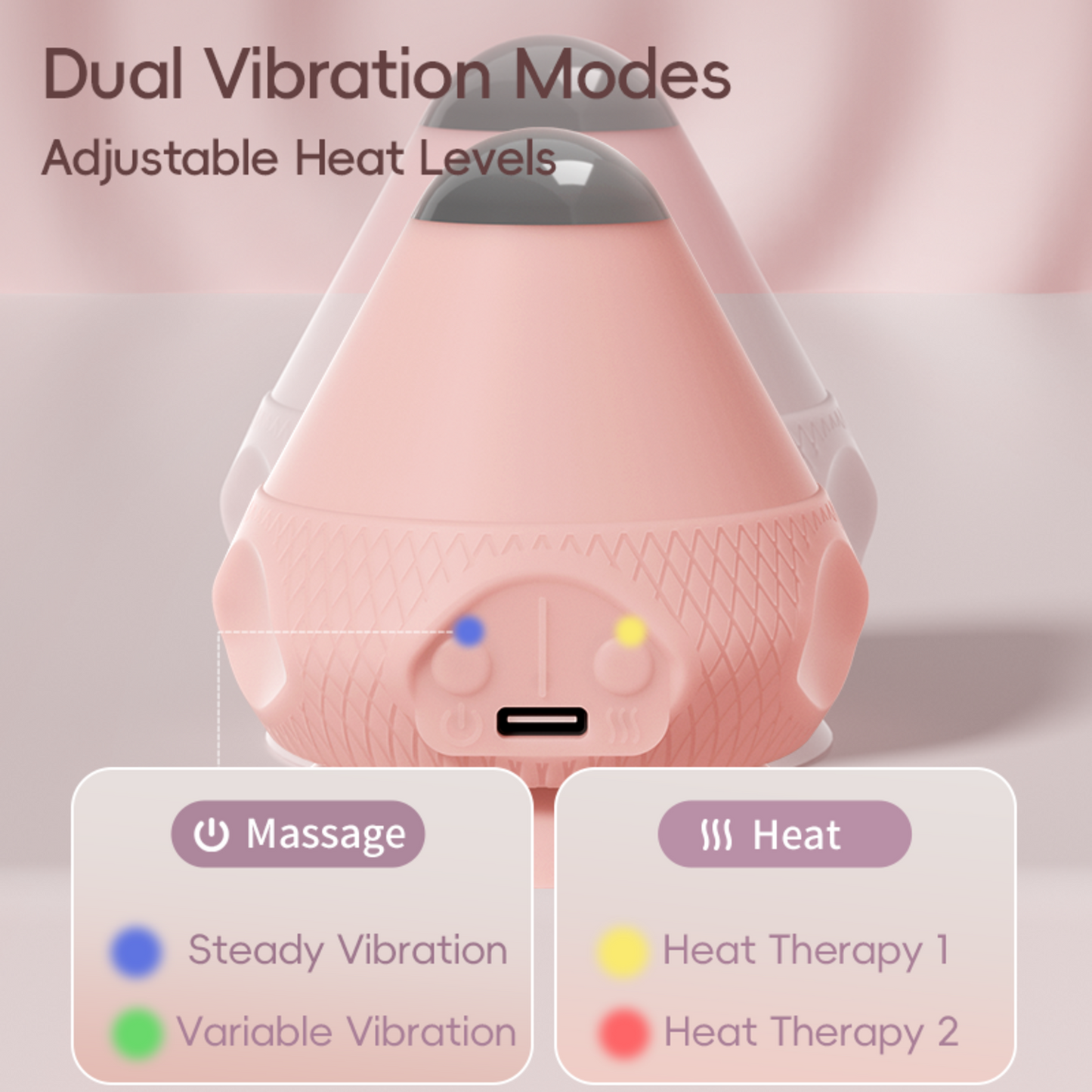 YOTTOY Heated Massage Ball w/ Suction & Dual-Speed Relief